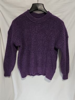 Sonoma Deep Purple Crewneck Chunky Knit Sweater